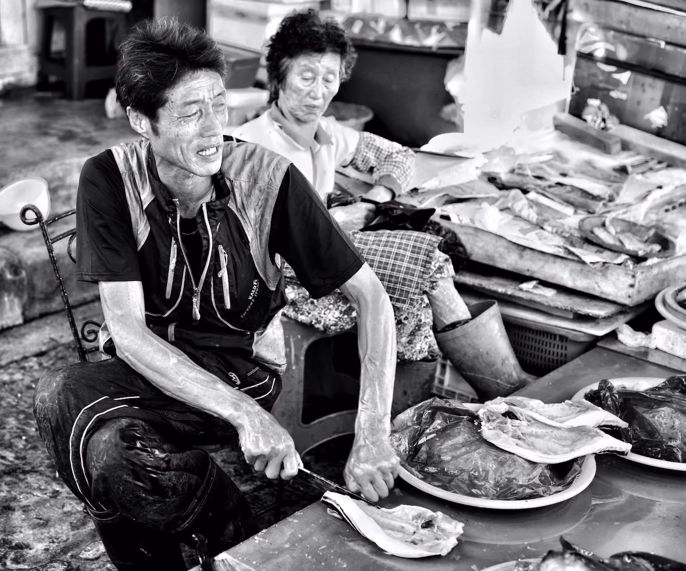 Busan fish market vendors