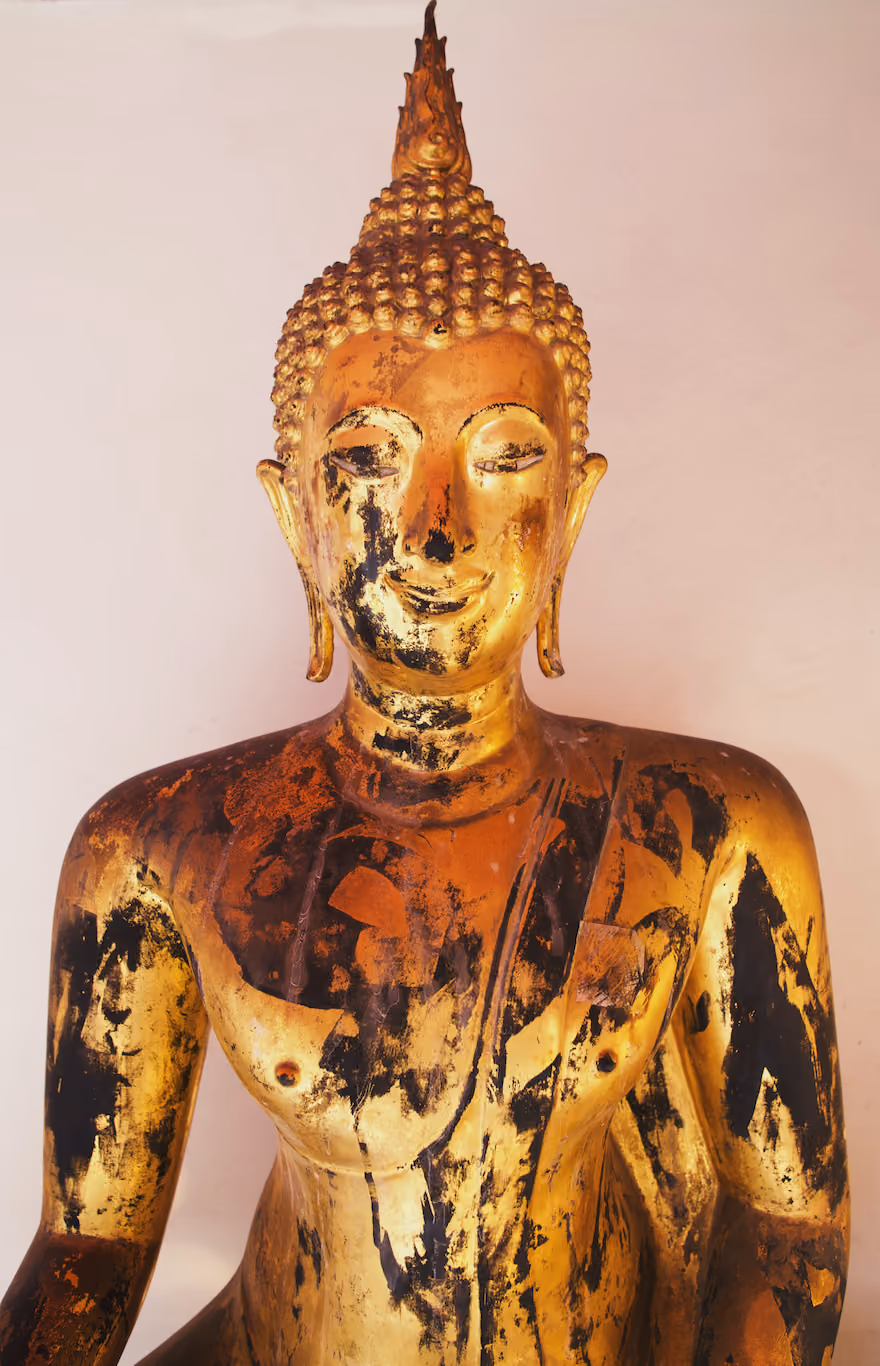 Gold Buddha statue in Laos