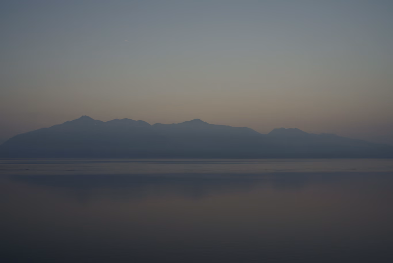 Sunset mountains and ocean outside of Anchorage